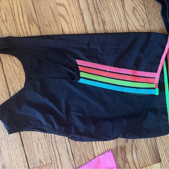 Queen of sparkles XS rainbow black shorts set excellent condition - Picture 5 of 7